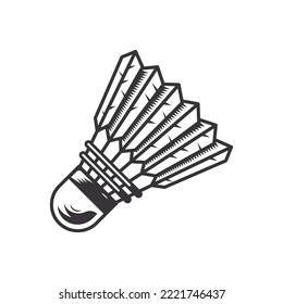 Badminton silhouette. Badmintont ball club Line art logos or icons. vector illustration.