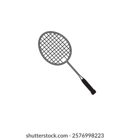 Badminton silhouette vector image  white background