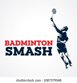 Badminton Smash Silhouette Logo Designs Template Stock Vector (Royalty ...