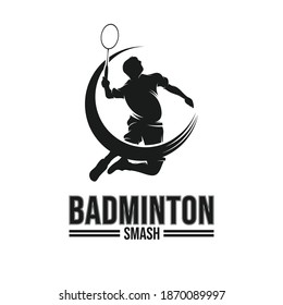 Badminton Smash Silhouette Logo Designs