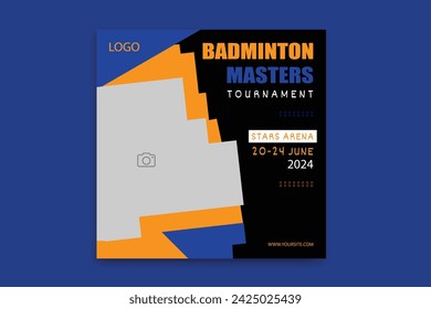 Badminton Social Media Post, Badminton banner design,