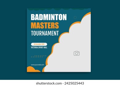 Badminton Social Media Post, Badminton banner design,