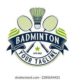 badminton sport championship logo design. perfect for team or club badminton