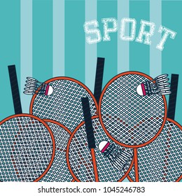 Badminton sport concept card