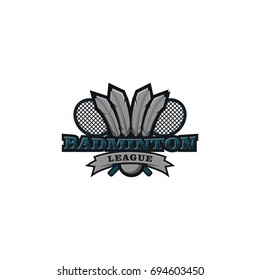 Badminton sport dark color vector