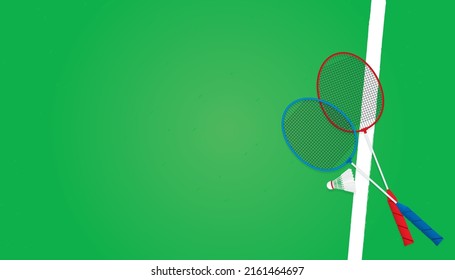 Badminton Sport Design Racket Shuttlecock On Stock Vector (Royalty Free ...