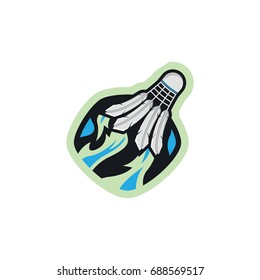 Badminton sport effect logo vector