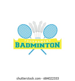 Badminton sport emblem colorful logo vector