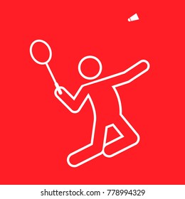 Badminton Sport Figure Outline Symbol Vector Illustration Graphic