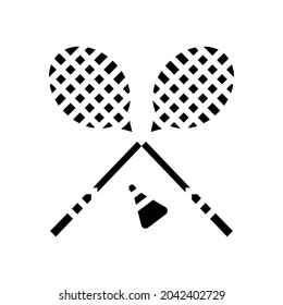 badminton sport game glyph icon vector. badminton sport game sign. isolated contour symbol black illustration