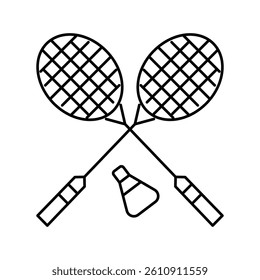 badminton sport game line icon vector. badminton sport game sign. isolated contour symbol black illustration