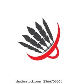 Badminton Sport Icon And Symbol Vector Template Illustration