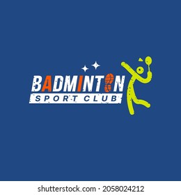Badminton sport Logo design, Badminton lettering typography icon. Sport tournament logotype concept