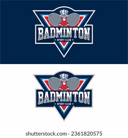 Badminton sport logo design vector illustration