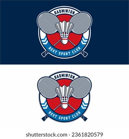 Badminton sport logo design vector illustration