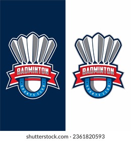 Badminton sport logo design vector illustration