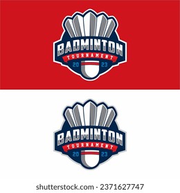 Badminton sport logo design vector illustration