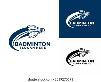 Vector de diseño de logotipo de Badminton Sport, Plantilla de diseño de logotipo de Shuttlecock