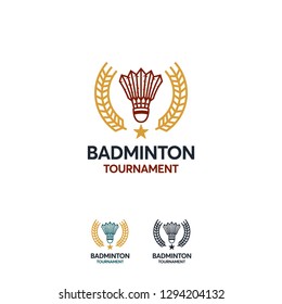 Badminton Sport logo designs badge template, Abstract sport badge vector illustration