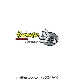 Badminton sport logo emblem vector