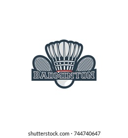 Badminton sport logo emblem vector