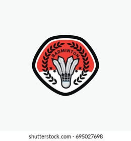 Badminton sport logo ornament emblem vector