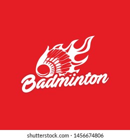 Badminton sport logo template vector. Sport club logo concept