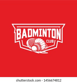 Badminton sport logo template vector. Sport club logo concept