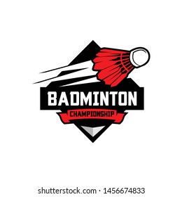 Badminton sport logo template vector. Sport club logo concept