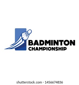 Badminton sport logo template vector. Sport club logo concept