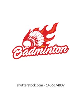 Badminton sport logo template vector. Sport club logo concept