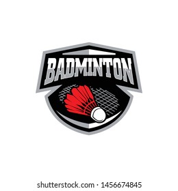 Badminton sport logo template vector. Sport club logo concept