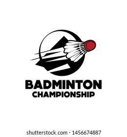 Badminton sport logo template vector. Sport club logo concept