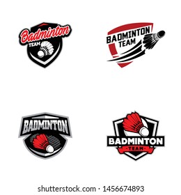 Badminton sport logo template vector. Sport club logo concept