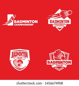 Badminton sport logo template vector. Sport club logo concept