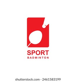 Badminton sport logo template vector 