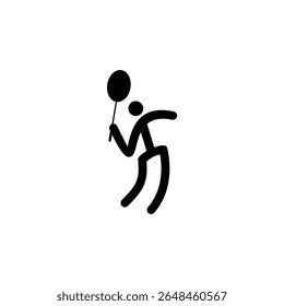 Diseño de logotipo de Vector de un solo icono de deporte de bádminton