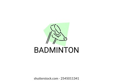 Badminton sport vector line icon. sport pictogram, vector illustration.