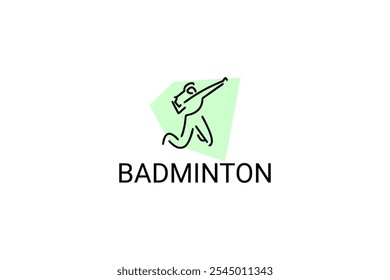 Badminton sport vector line icon. sport pictogram, vector illustration.