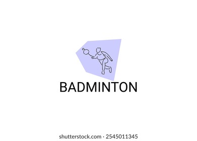 Ícone de linha de vetor de esporte de Badminton. pictograma de esporte, ilustração vetorial.