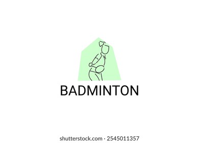 Badminton sport vector line icon. sport pictogram, vector illustration.