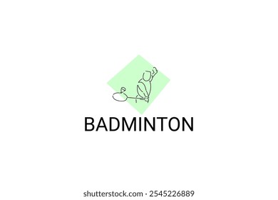 Badminton sport vector line icon. sport pictogram, vector illustration.