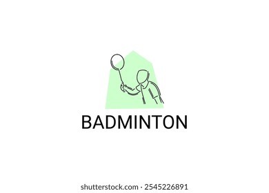 Badminton sport vector line icon. sport pictogram, vector illustration.