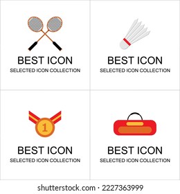 conjunto de iconos de material deportivo de bádminton
se puede usar para digital e impresión