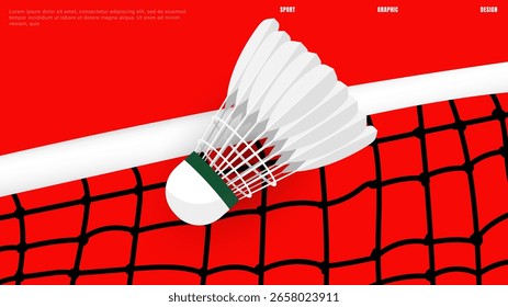 Fundo de esportes Badminton, Estilo de design plano simples, Ilustrações para uso em eventos esportivos online, ilustração Vetor EPS 10