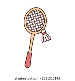 badminton sports equipment isolated design