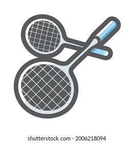 Badminton sports equipment Vector icon Cartoon illustration