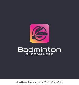 Badminton esportes logotipo design, jogos da liga, badminton esportes torneios.