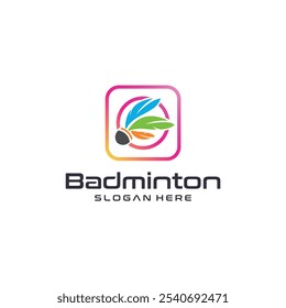 Badminton esportes logotipo design, jogos da liga, badminton esportes torneios.