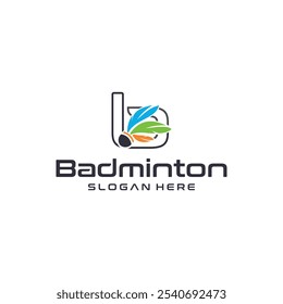 Badminton esportes logotipo design, jogos da liga, badminton esportes torneios.